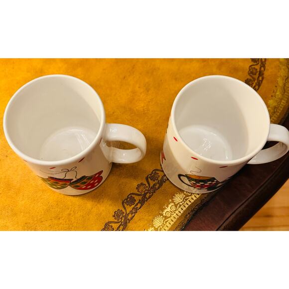 Crate & Barrel Julia Bullmore Christmas Mittens Snowman Hot Cocoa Cups Mugs 2 - Picture 5 of 5